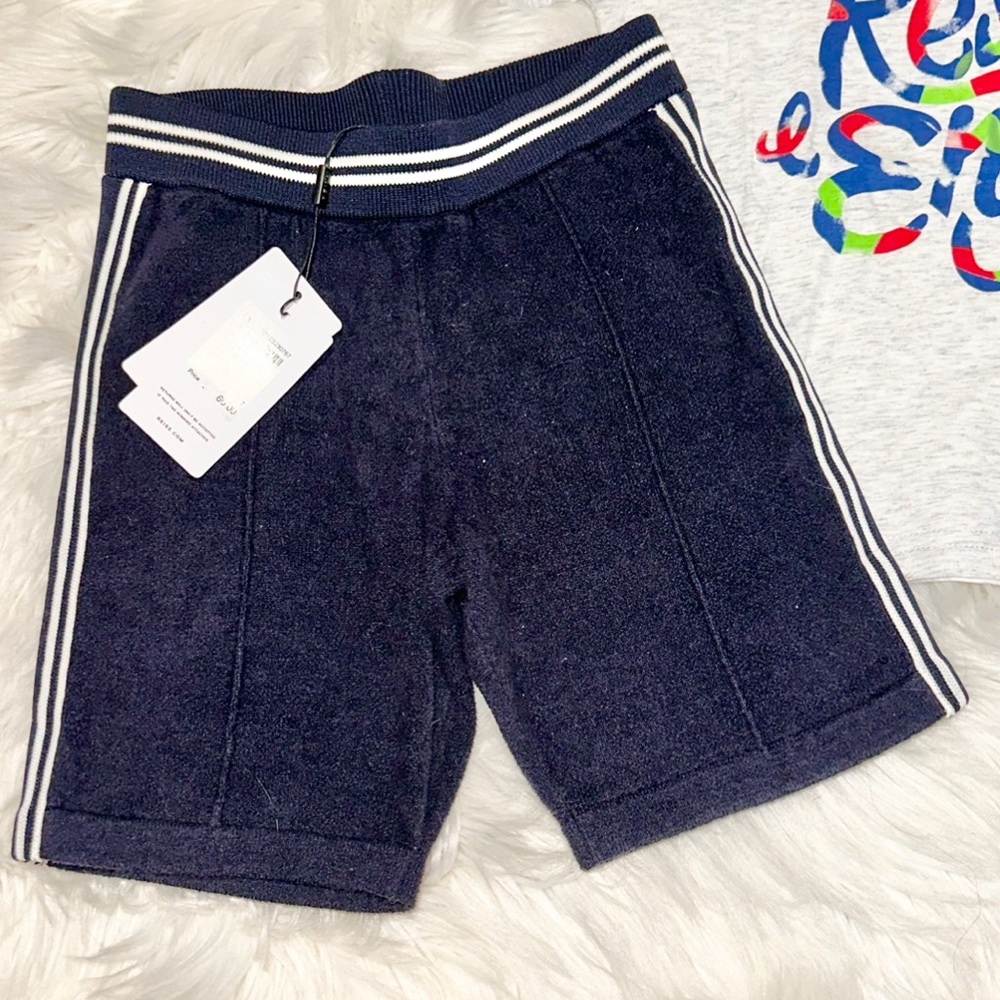 REISS high end Navy Blue Terry Towel Big Kids Shorts